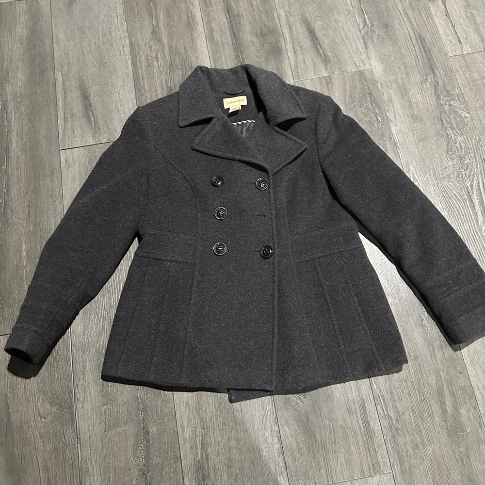 St. John's Bay Charcoal Double-Breasted Pea Coat